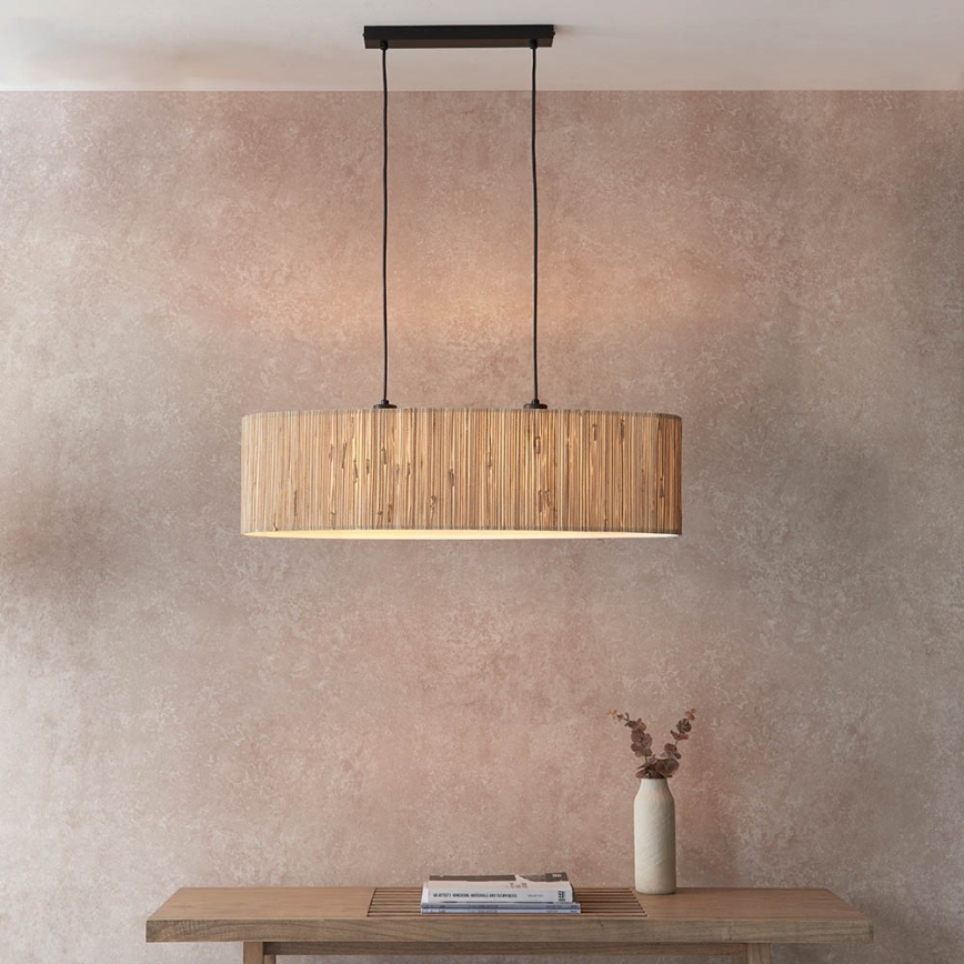 Endon 101692 - Kattokruunu johdossa LONGSHORE 2xE27/10W/230V beige