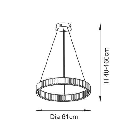 Endon 102255 - LED-himmennettävä ripustettava valaisin kaapelilla LAGUNA LED/36W/230V kiiltävä kromi