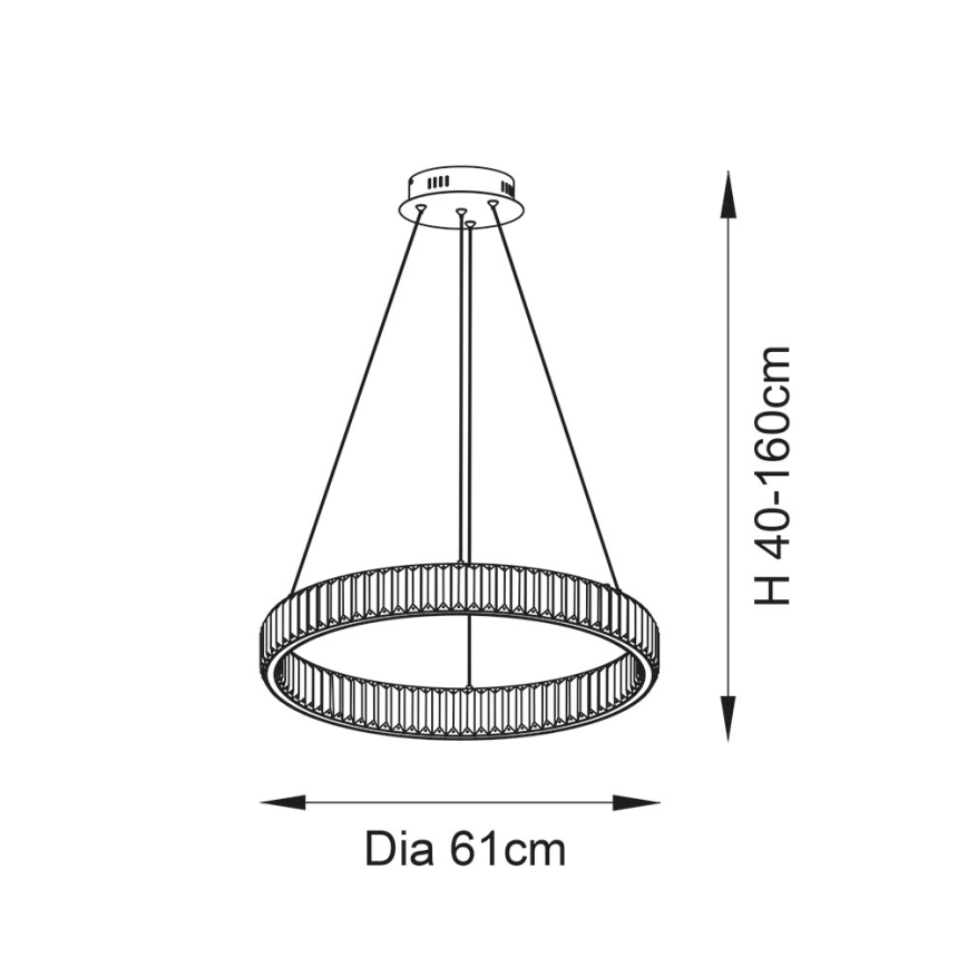 Endon 102255 - LED-himmennettävä ripustettava valaisin kaapelilla LAGUNA LED/36W/230V kiiltävä kromi