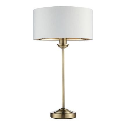Endon 104054 - Pöytävalaisin HIGHCLERE 1xE14/7W/230V valkoinen/messinki halkaisija 25 cm