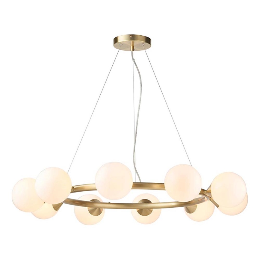 Endon 106008 - Vaijerikiinnitteinen riippuvalaisin OTIS 10xG9/3W/230V, kullanvärinen