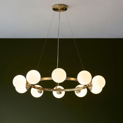Endon 106008 - Vaijerikiinnitteinen riippuvalaisin OTIS 10xG9/3W/230V, kullanvärinen