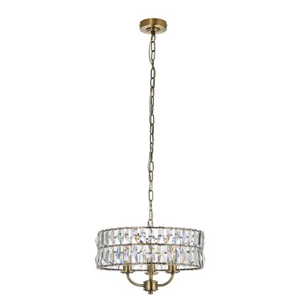 Endon 106243 - Kattokruunu ketjulla CLIFTON 3xE14/6W/230V halkaisija 38,5 cm messinki/kirkas