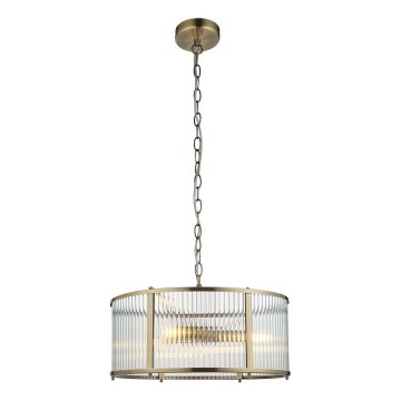 Endon 106282 - Ketjulla roikkuva kattokruunu RIDGETON 3xE14/6W/230V messinki