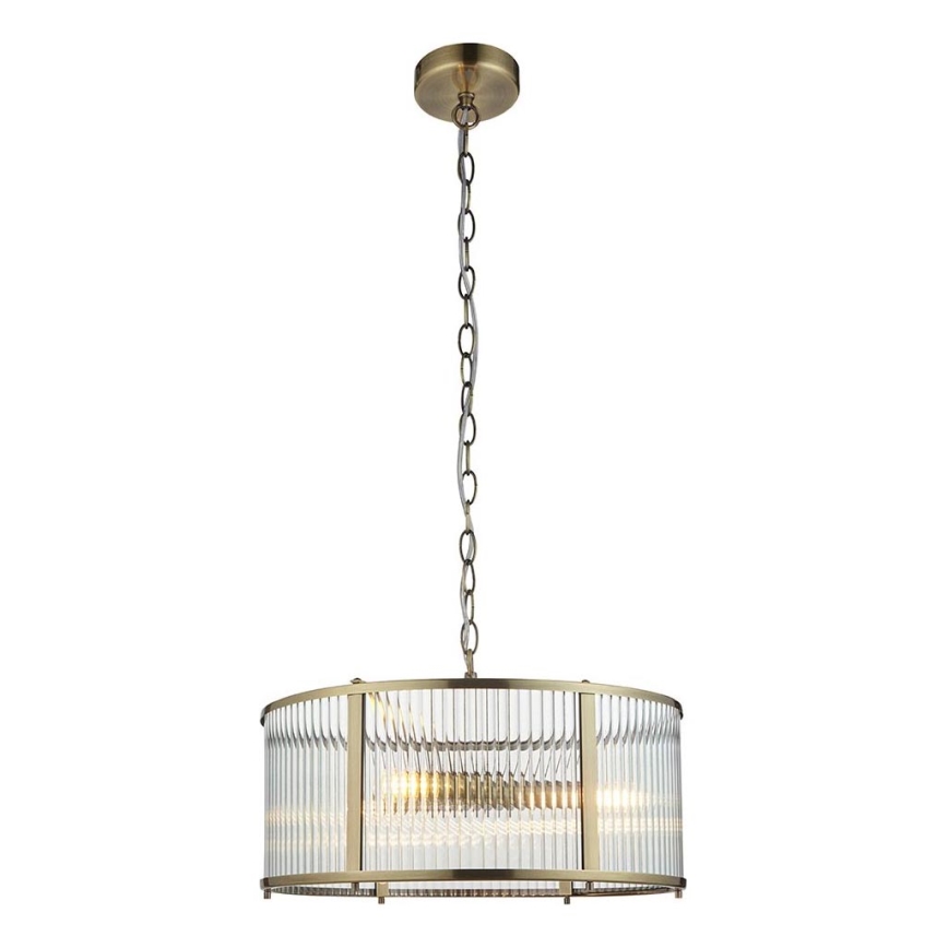 Endon 106282 - Ketjulla roikkuva kattokruunu RIDGETON 3xE14/6W/230V messinki
