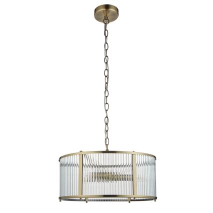 Endon 106282 - Ketjulla roikkuva kattokruunu RIDGETON 3xE14/6W/230V messinki