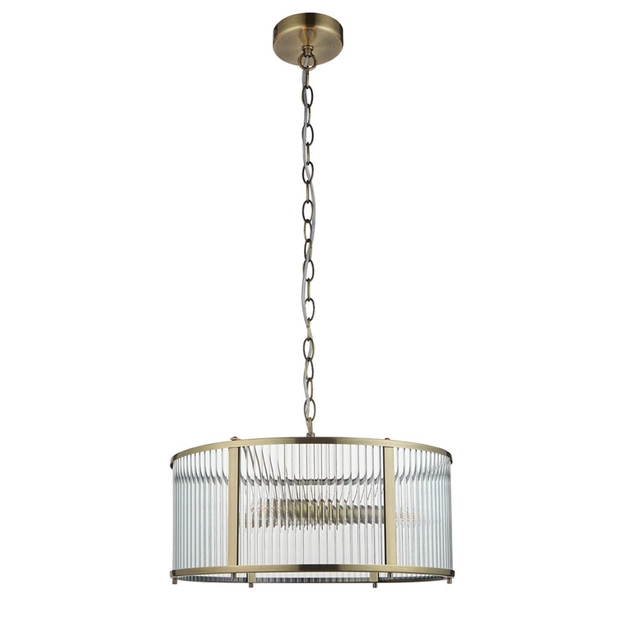 Endon 106282 - Ketjulla roikkuva kattokruunu RIDGETON 3xE14/6W/230V messinki
