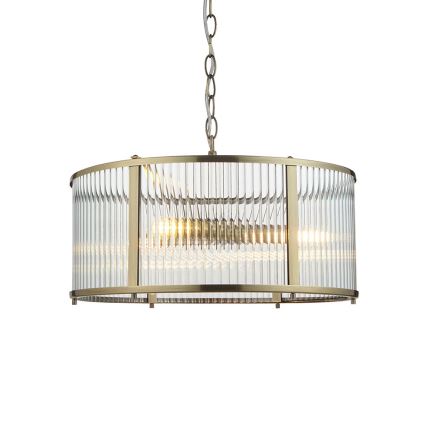 Endon 106282 - Ketjulla roikkuva kattokruunu RIDGETON 3xE14/6W/230V messinki