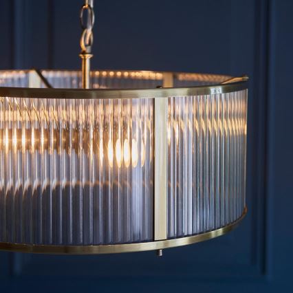 Endon 106282 - Ketjulla roikkuva kattokruunu RIDGETON 3xE14/6W/230V messinki