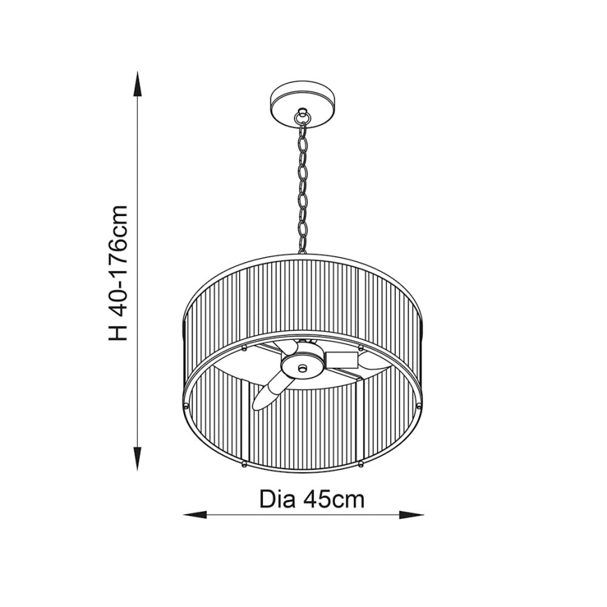 Endon 106282 - Ketjulla roikkuva kattokruunu RIDGETON 3xE14/6W/230V messinki