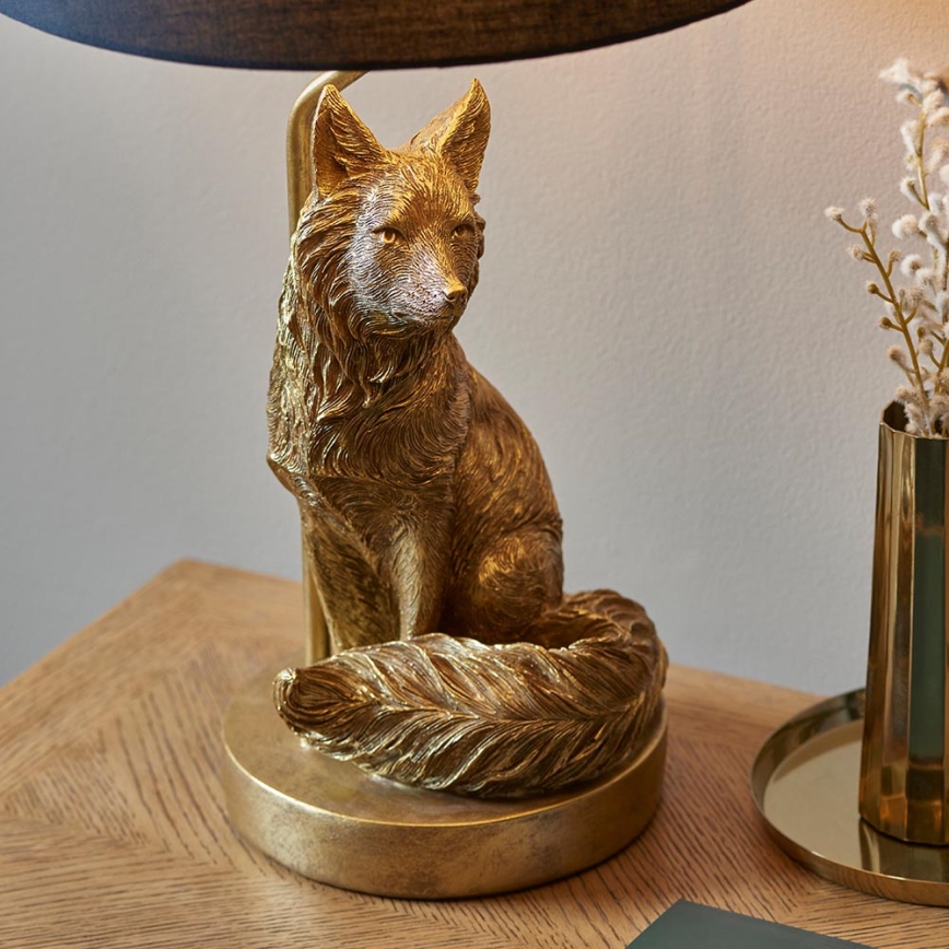 Endon 106796 - Pöytävalaisin FOX 1xE14/6W/230V musta/messinki