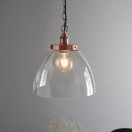 Endon 106895 - HANSEN riippuvalaisin ketjulla 1xE27/10W/230V kuparinvärinen