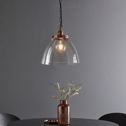 Endon 106895 - HANSEN riippuvalaisin ketjulla 1xE27/10W/230V kuparinvärinen