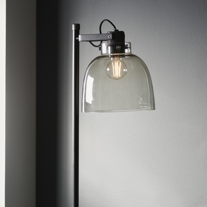 Endon 107013 - Lattialamppu URBAN 1xE27/10W/230V musta/savuinen
