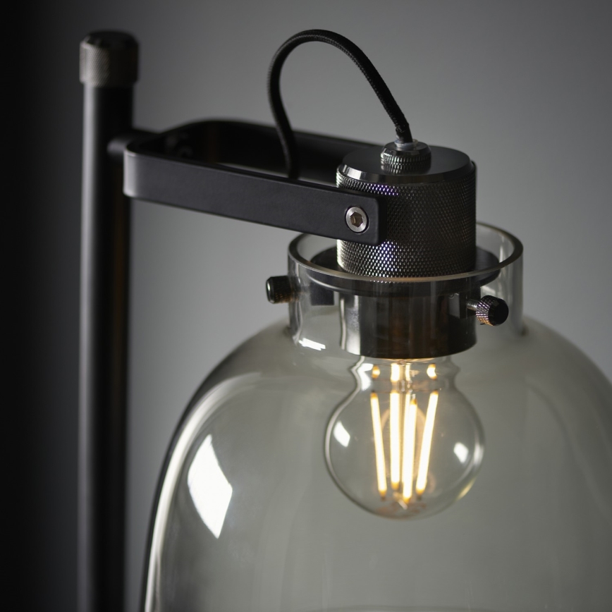 Endon 107013 - Lattialamppu URBAN 1xE27/10W/230V musta/savuinen