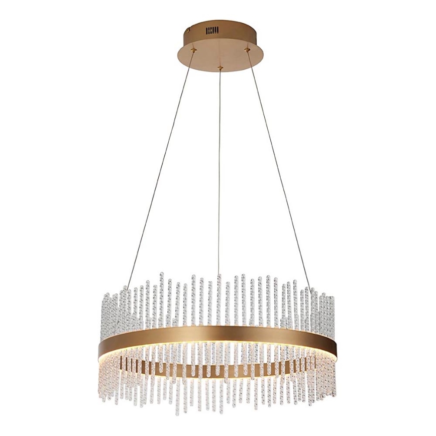 Endon 107671 - Himmennettävä LED-kattokruunu johdossa ADRIEL LED/41W/230V 3000K halkaisija 51 cm kulta/läpinäkyvä
