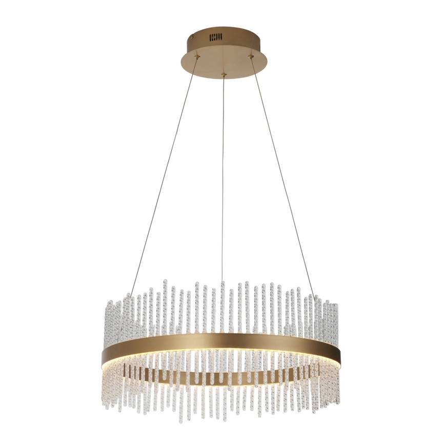 Endon 107671 - Himmennettävä LED-kattokruunu johdossa ADRIEL LED/41W/230V 3000K halkaisija 51 cm kulta/läpinäkyvä