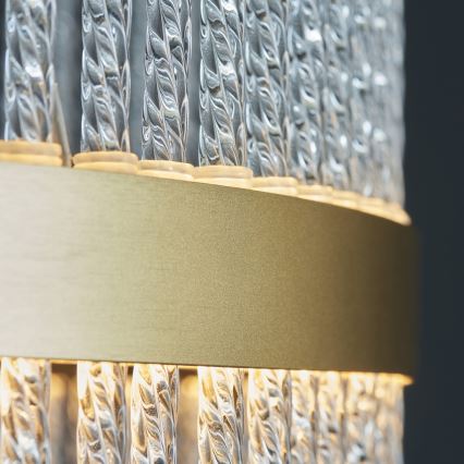 Endon 107671 - Himmennettävä LED-kattokruunu johdossa ADRIEL LED/41W/230V 3000K halkaisija 51 cm kulta/läpinäkyvä