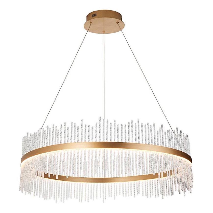 Endon 107672 - ADRIEL himmennettävä LED-riippuvalaisin vaijerilla LED/83W/230V 3000K, halkaisija 89 cm, kultainen/kirkas