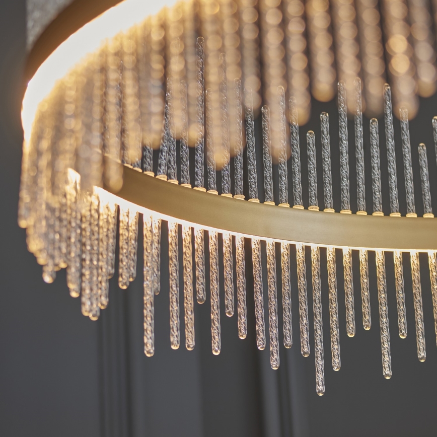 Endon 107672 - ADRIEL himmennettävä LED-riippuvalaisin vaijerilla LED/83W/230V 3000K, halkaisija 89 cm, kultainen/kirkas