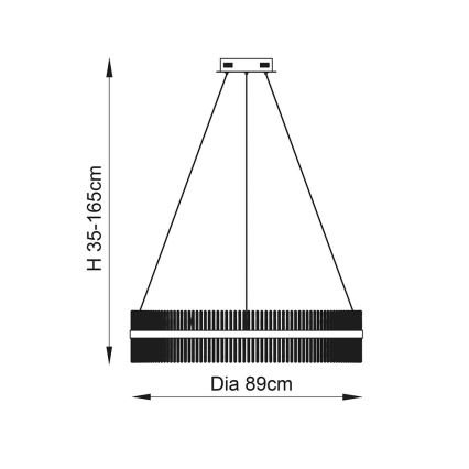 Endon 107672 - ADRIEL himmennettävä LED-riippuvalaisin vaijerilla LED/83W/230V 3000K, halkaisija 89 cm, kultainen/kirkas