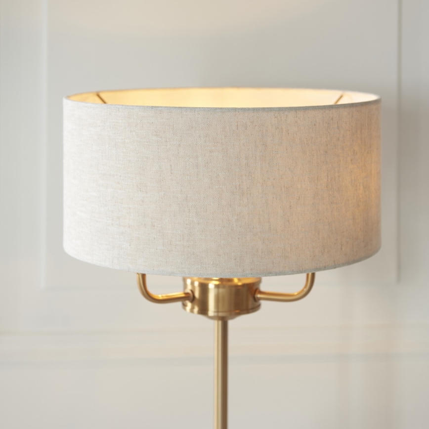 Endon 110721 - Pöytävalaisin HIGHCLERE 3xE14/18W/230V beige/messinki
