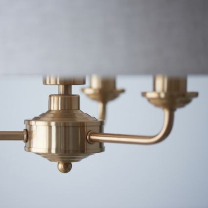 Endon 110723 - Kattokruunu ketjussa HIGHCLERE 3xE14/40W/230V beige/messinki