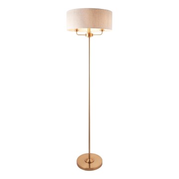 Endon 110724 - Lattialamppu HIGHCLERE 1xE14/40W/230V beige/messinki