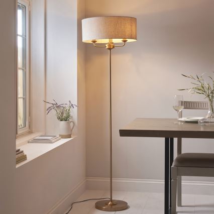 Endon 110724 - Lattialamppu HIGHCLERE 1xE14/40W/230V beige/messinki