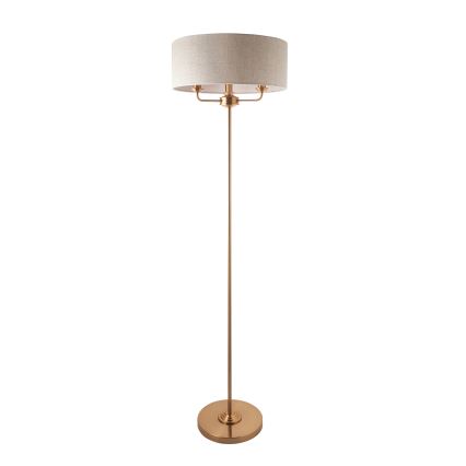 Endon 110724 - Lattialamppu HIGHCLERE 1xE14/40W/230V beige/messinki
