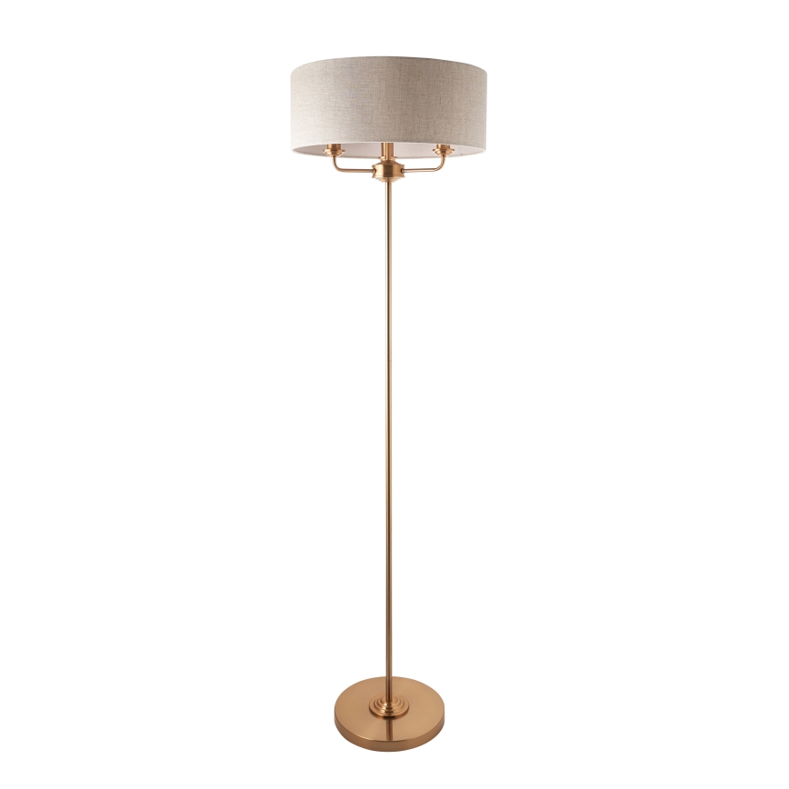 Endon 110724 - Lattialamppu HIGHCLERE 1xE14/40W/230V beige/messinki