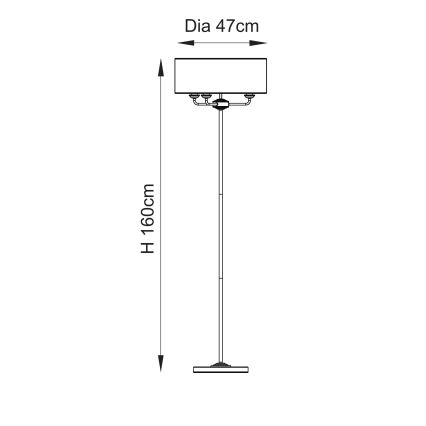 Endon 110724 - Lattialamppu HIGHCLERE 1xE14/40W/230V beige/messinki