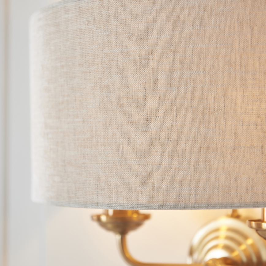 Endon 110726 - Seinävalaisin HIGHCLERE 2xE14/40W/230V beige/messinki