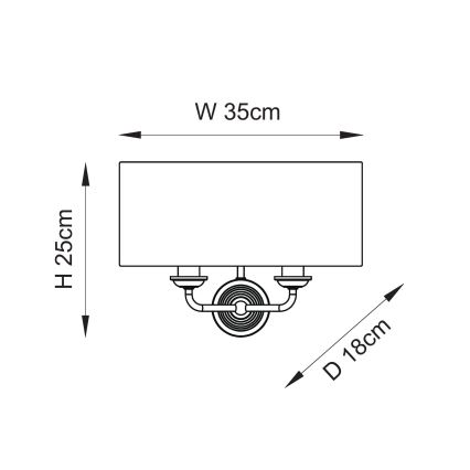 Endon 110726 - Seinävalaisin HIGHCLERE 2xE14/40W/230V beige/messinki