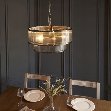 Endon 110944 - RIDGETON-riippuvalaisin ketjulla 5xE14/6W/230V, messinki