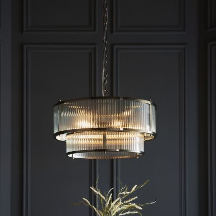 Endon 110944 - RIDGETON-riippuvalaisin ketjulla 5xE14/6W/230V, messinki