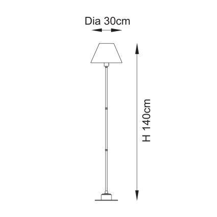 Endon 114785 - LED himmennettävä ladattava lattiavalaisin BURLEY LED/1,5W/5V 3600 mAh messinki/harmaa