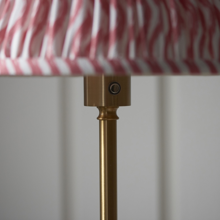 Endon 114786 - LED Himmennettävä ladattava lattiavalaisin BURLEY LED/1,5W/5V messinki/vaaleanpunainen