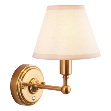 Endon 114830 - LED Himmennettävä ladattava seinä lamppu BURLEY LED/1,5W/5V messinki/kerma