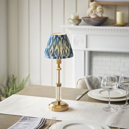 Endon 114846 - LED Himmennettävä ja ladattava pöytälamppu MORTON LED/1,5W/5V 3600 mAh messinki/sininen