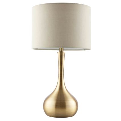 Endon 61191 - Himennettävä pöytälamppu PICCADILLY 1xE14/40W/230V messinki/beige