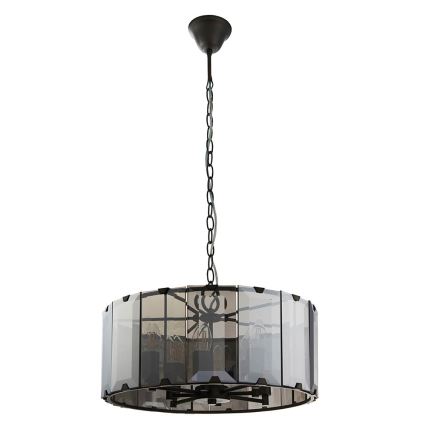 Endon 61294 - Kattokruunu ketjussa CLOONEY 8xE14/40W/230V musta/savuinen