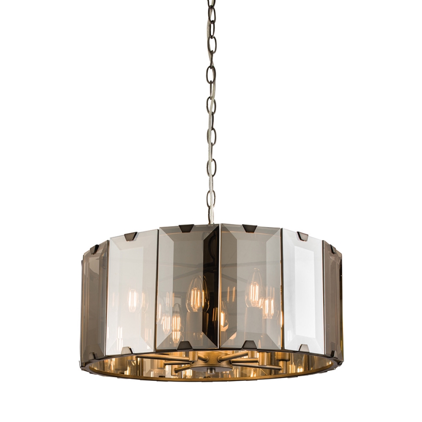 Endon 61294 - Kattokruunu ketjussa CLOONEY 8xE14/40W/230V musta/savuinen