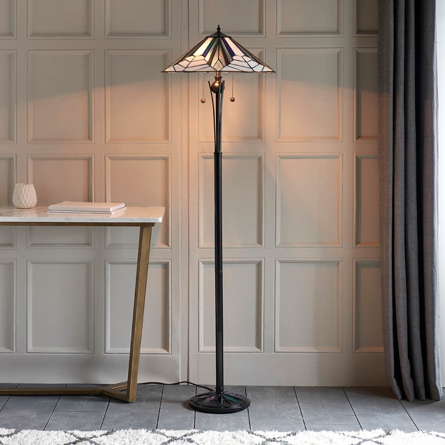 Endon 63934 - Lattialamppu ASTORIA 2xE27/60W/230V halkaisija 48 cm