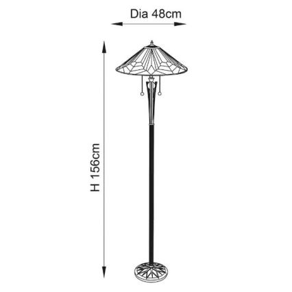 Endon 63934 - Lattialamppu ASTORIA 2xE27/60W/230V halkaisija 48 cm