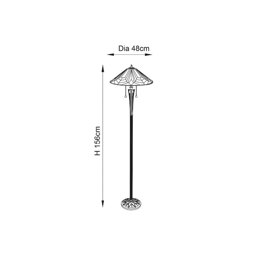 Endon 63934 - Lattialamppu ASTORIA 2xE27/60W/230V halkaisija 48 cm