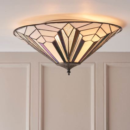 Endon 63935 - Tiffany ASTORIA kattovalaisin 2xE27/60W/230V, halkaisija 48 cm