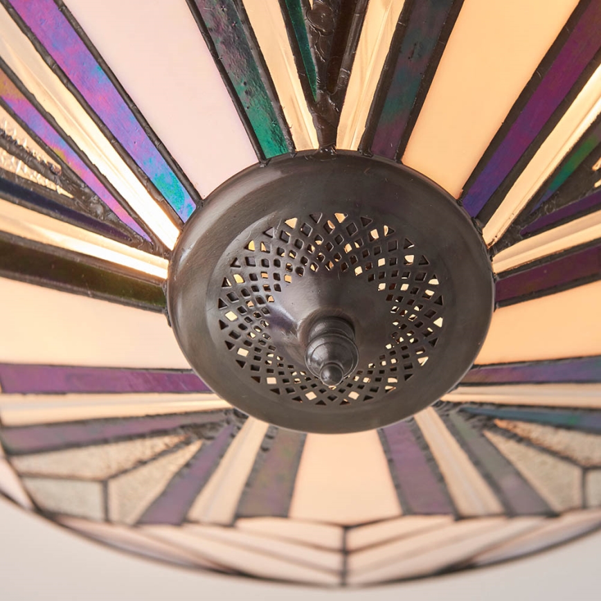 Endon 63935 - Tiffany ASTORIA kattovalaisin 2xE27/60W/230V, halkaisija 48 cm