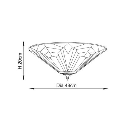 Endon 63935 - Tiffany ASTORIA kattovalaisin 2xE27/60W/230V, halkaisija 48 cm