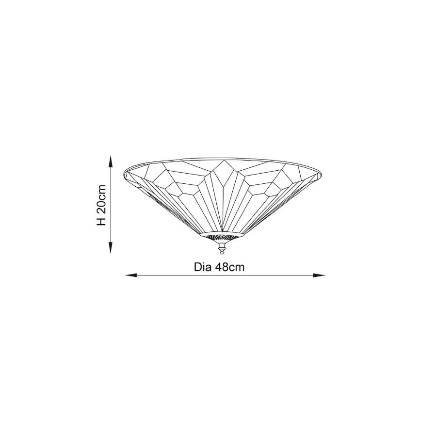 Endon 63935 - Tiffany ASTORIA kattovalaisin 2xE27/60W/230V, halkaisija 48 cm